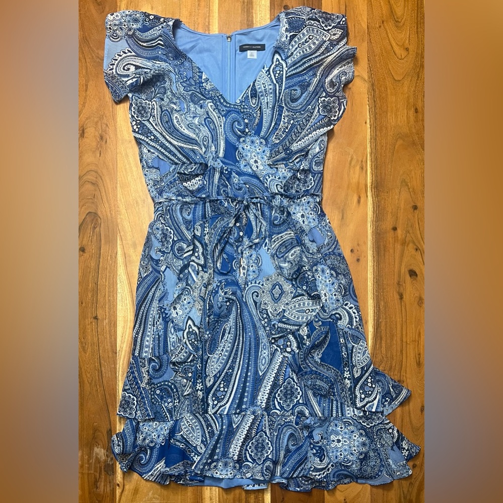Tommy Hilfiger Paisley-Print Flutter-Sleeve Fit and Flare Dress - Picture 4 of 16